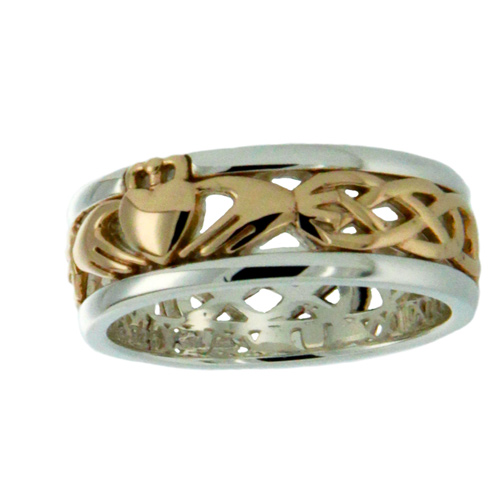 Claddagh Gold Ring with Accent Rails | The Highland Shoppe