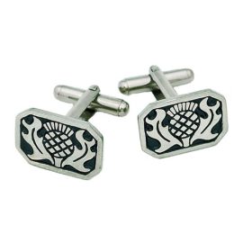 Thistle Cufflinks Pewter KCL1