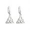 Trinity Knot with Circle Accent Drop Earrings Silver Plated S33384